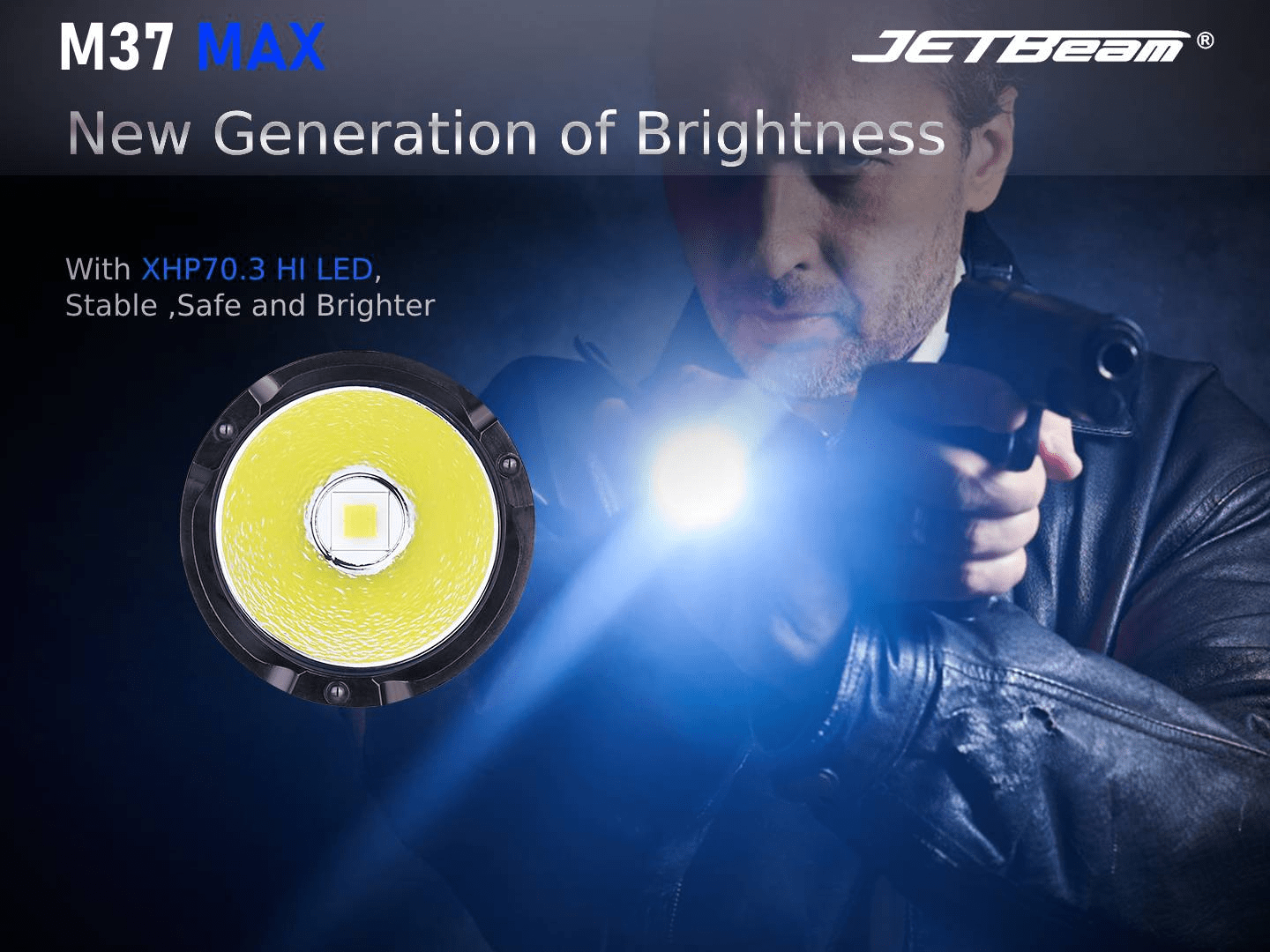 JETBEAM M37 Max Cree XHP70.3 HI LED Close-up