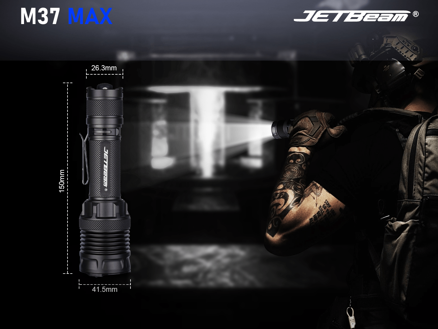 JETBEAM M37 Max Compact Size and Ergonomic Dimensions