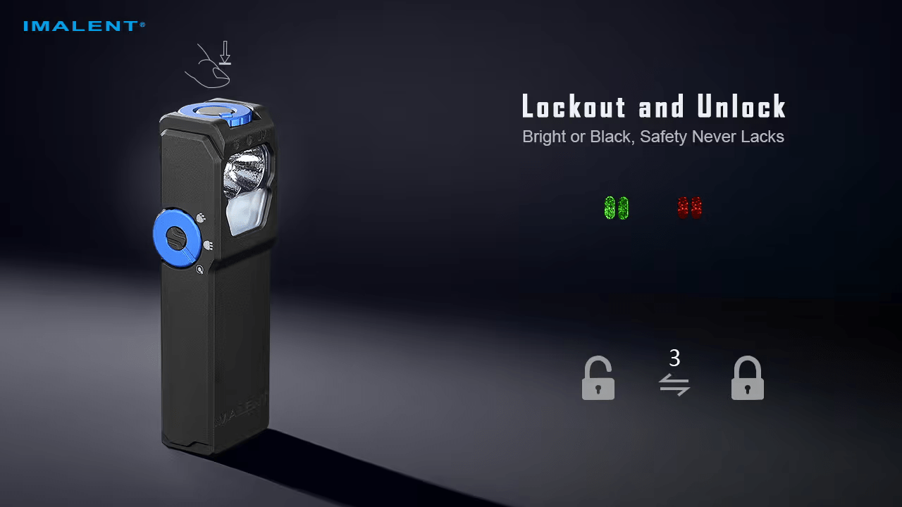 IMALENT GR36 Secure Lockout and Unlock Function