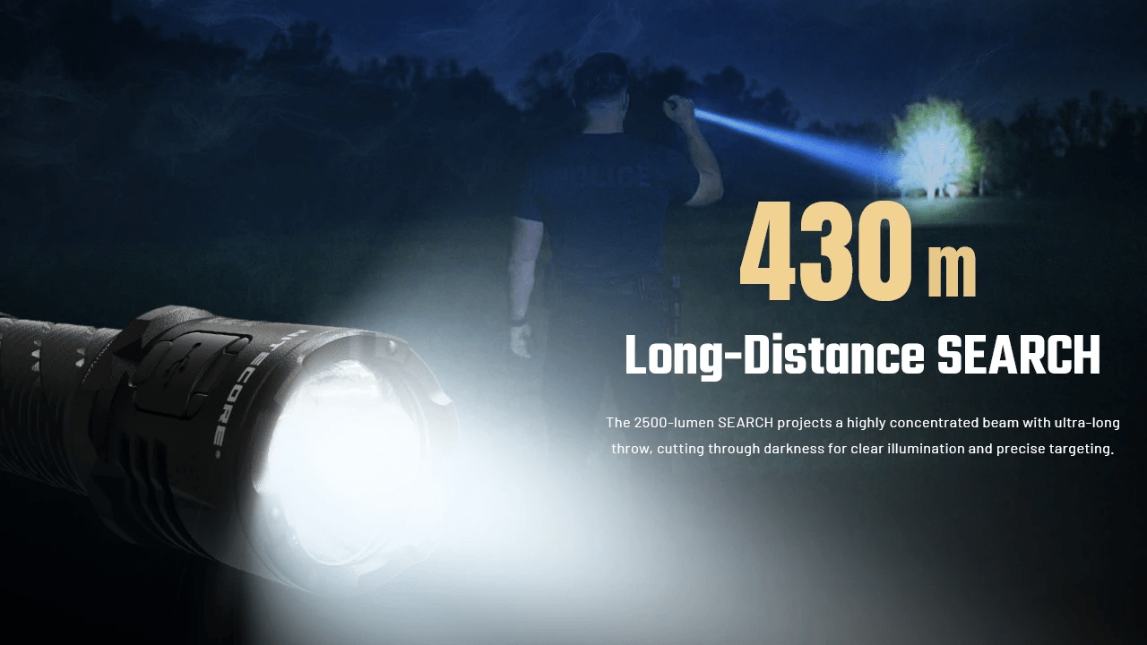 NITECORE P27iX 430 Meters Max Throw Tactical Flashlight Beam