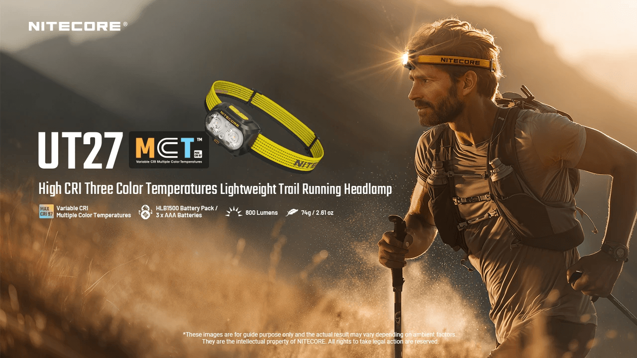 NITECORE UT27 8000lm Tri-Color Lightweight Headlamp Key Features