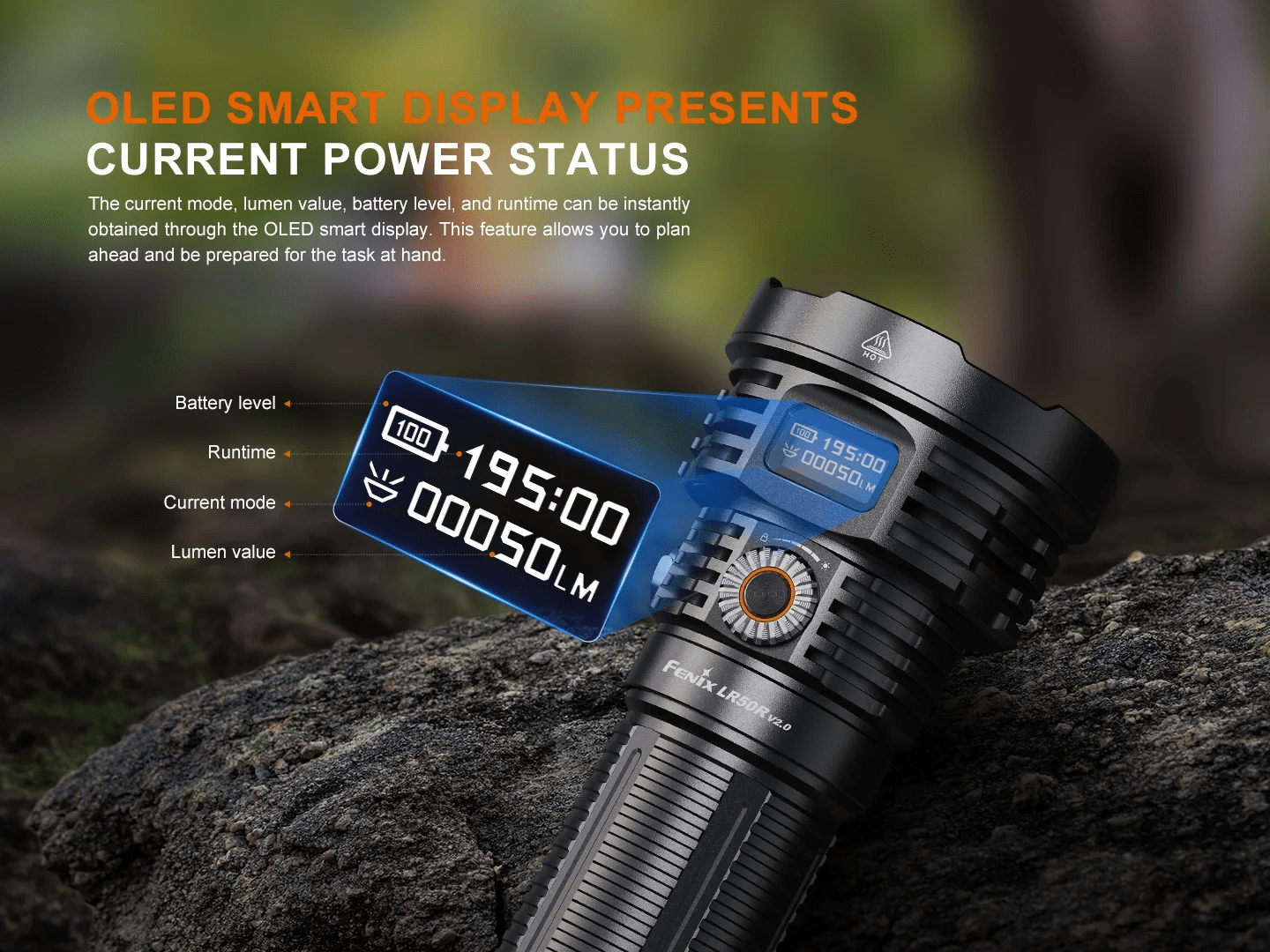FENIX LR50R V2.0 Toggle and Electronic Switch Flashlight