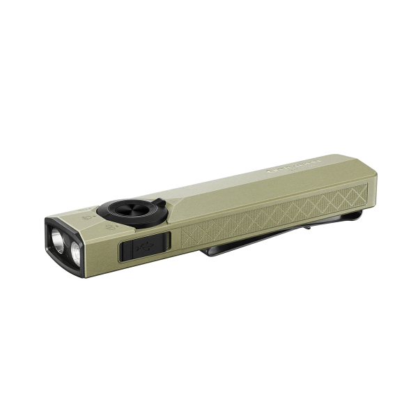 Olight ArkPro Ultra Olive Green EDC Flashlight Horizontal Side Profile